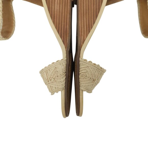 Lucky Brand Joshelle Wedge Heel Sandal Women 8.5 M Ankle Strap Zipper Back - Picture 12 of 15